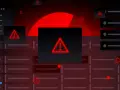 A dark, abstract interface with multiple red warning signs and notification icons, illustrating the concept of false positive security alerts.
